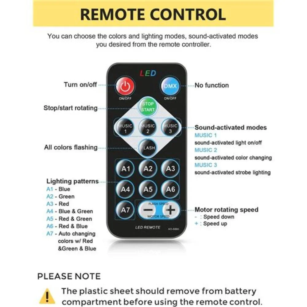 [2-Pack] Sound Activated Party Lights with Remote Control Dj Lighting, RGB Disco